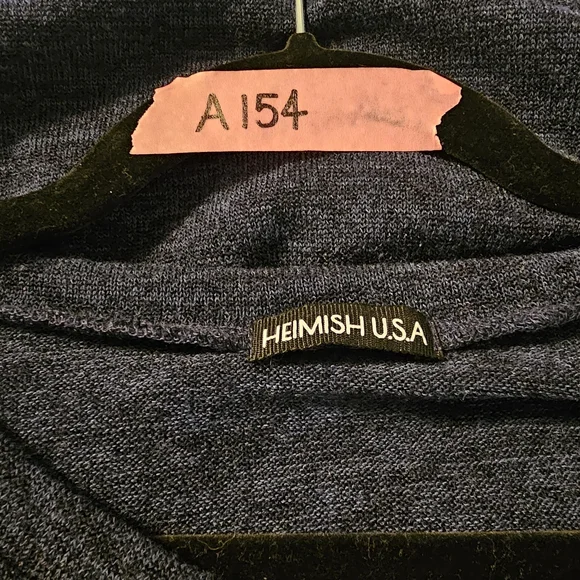 HEIMISH USA Blue Top with Silver Sequin Sleeves - Picture 3 of 4